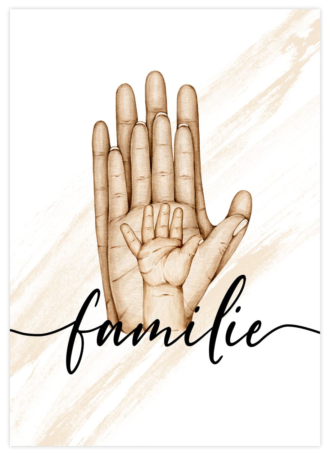 Personalisierbares Familien Poster mit 1 Kind