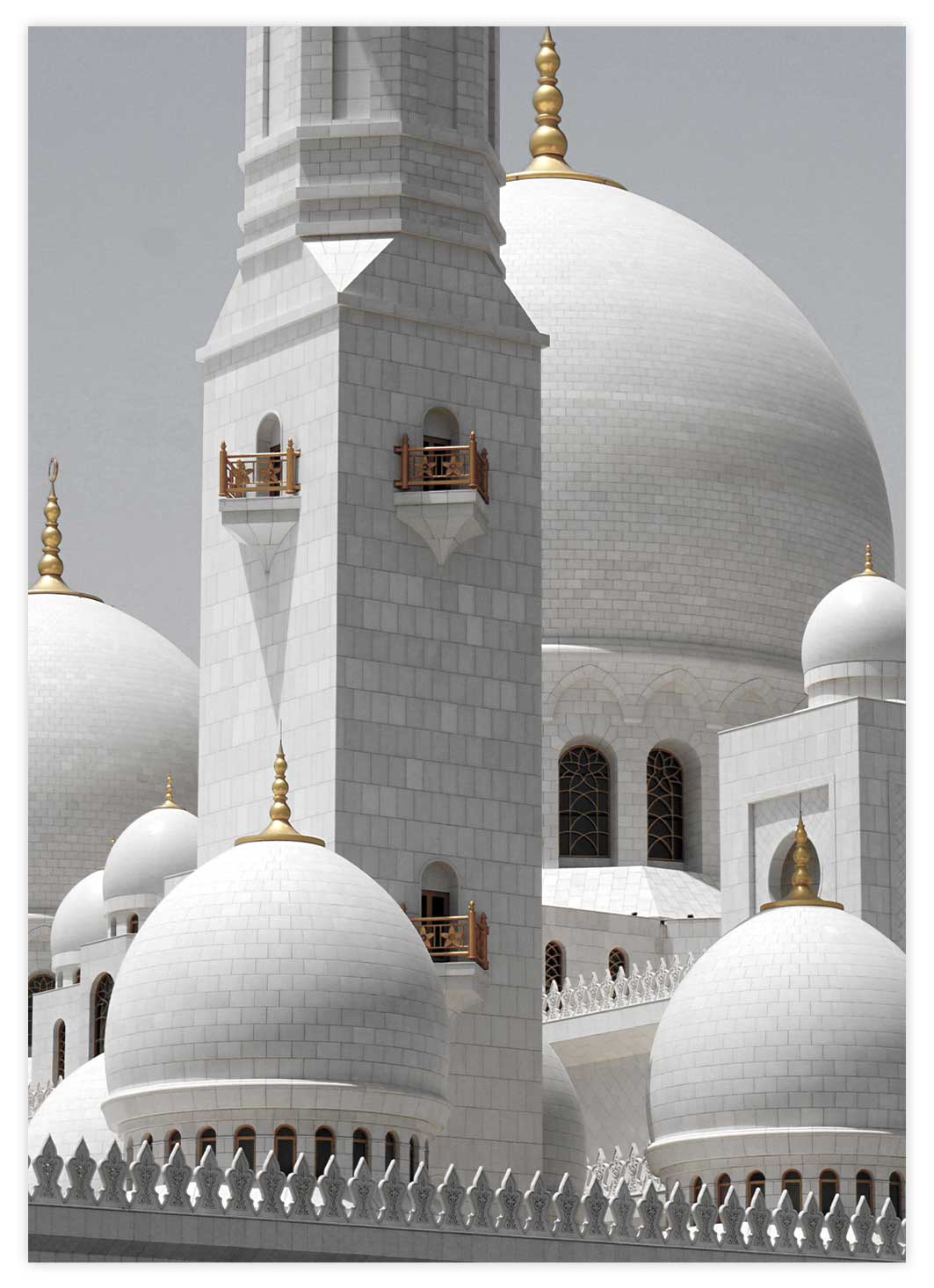 Black&White Moschee mit goldenen Akzenten Poster