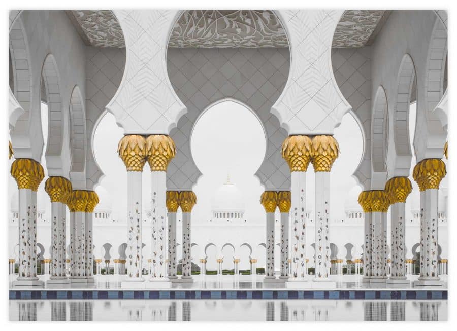 Moschee in Abu Dhabi Poster Querformat
