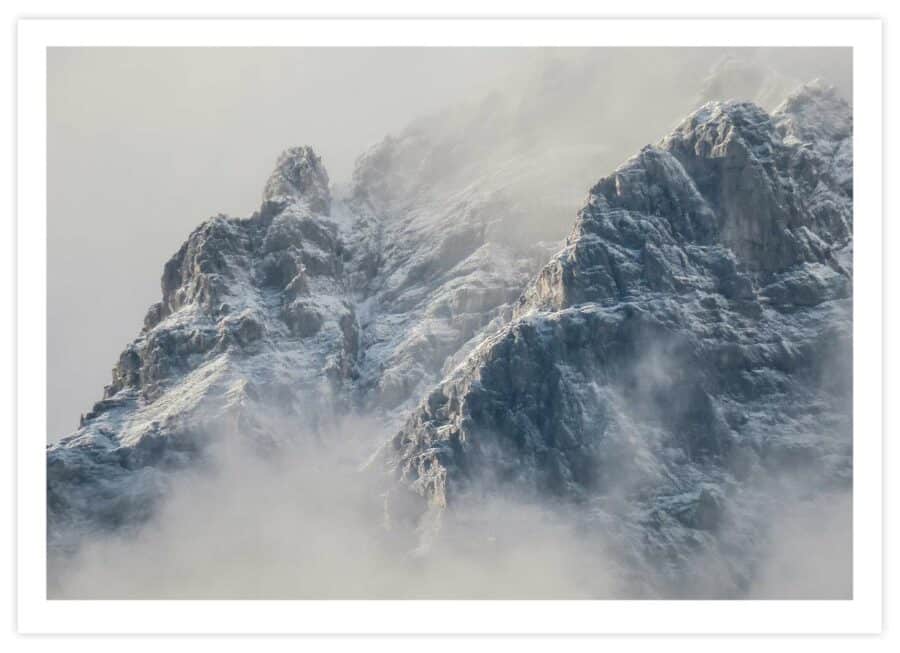 Berglandschaft in Innsbruck Poster Querformat mit Passepartout