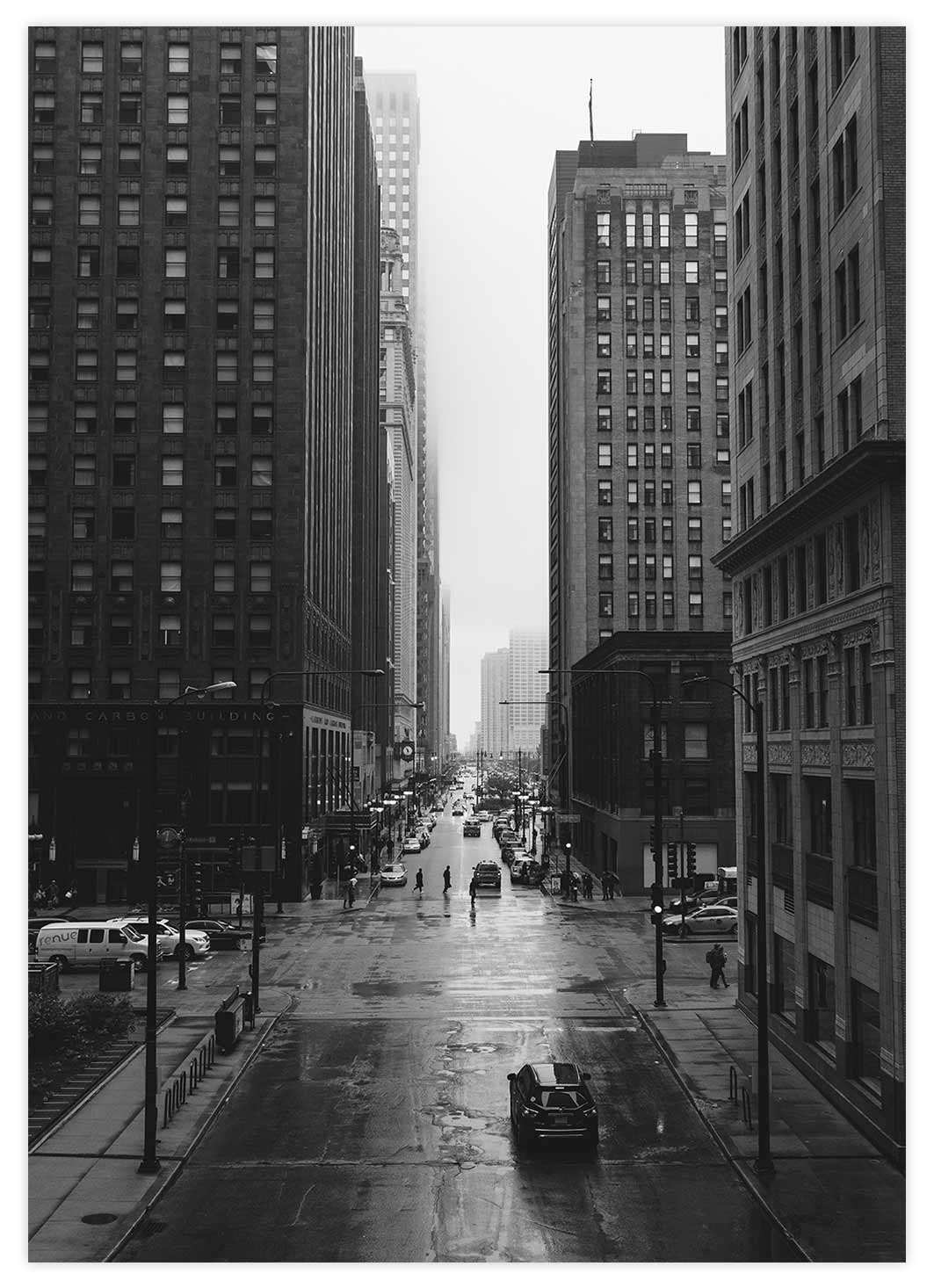 Black&White Straßen von Chicago Poster