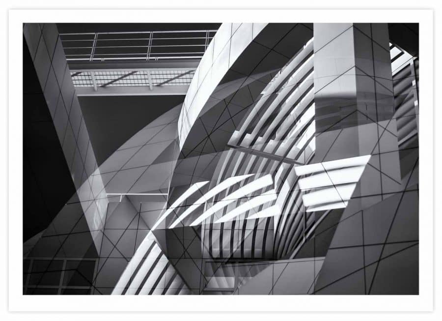 Black&White komplexe Architektur Poster Querformat mit Passepartout