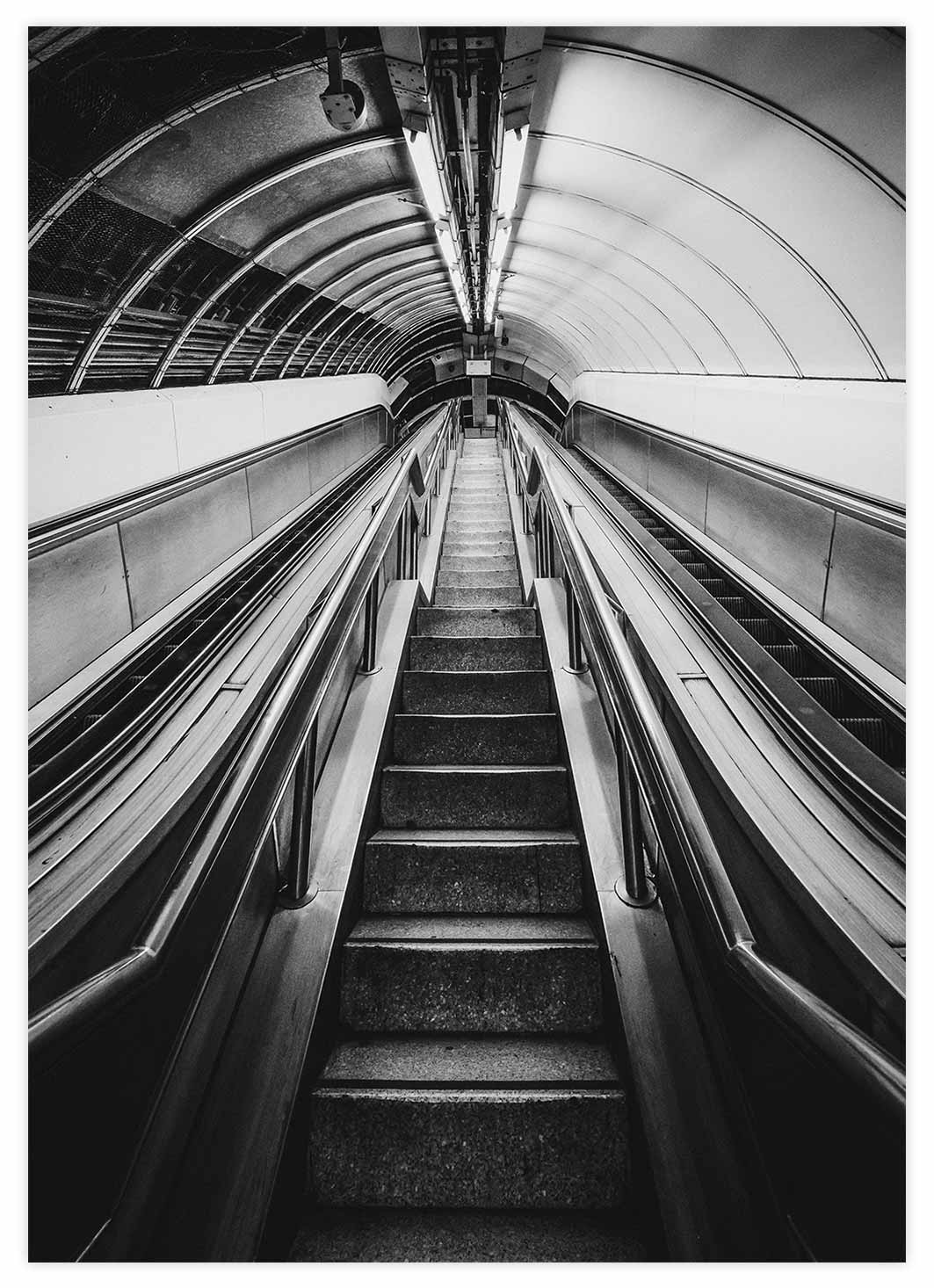 Black&White U-Bahn Treppe Poster