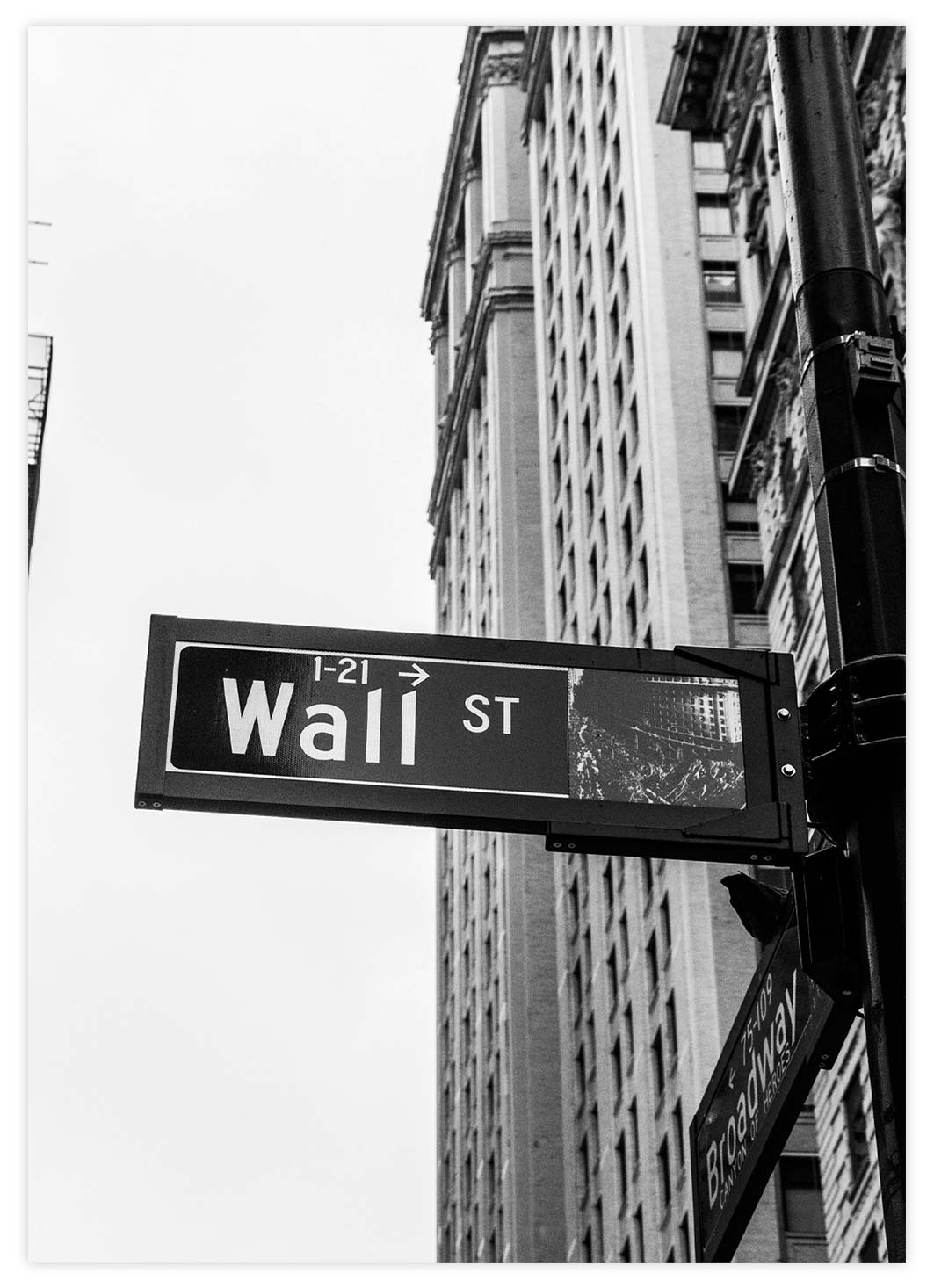 Wall Street Ecke Broadway Schild Poster