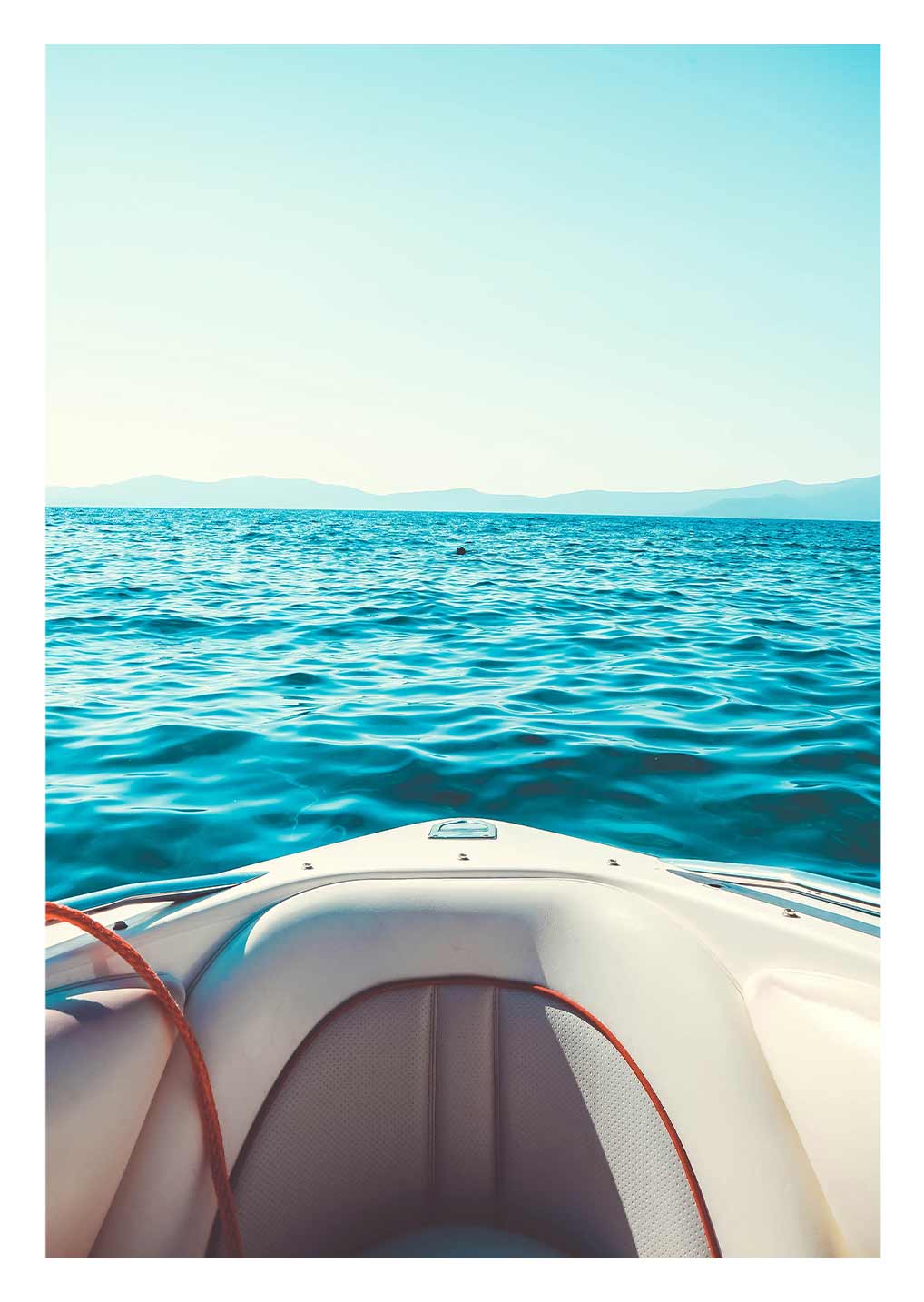Boot auf offenem Meer Poster