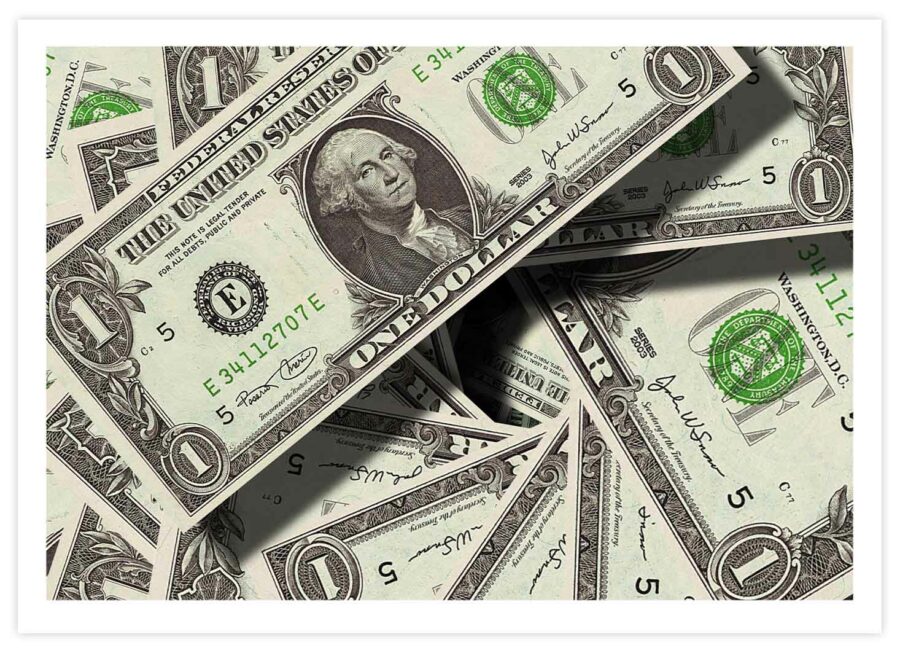 Make Dollars Poster Querformat mit Passepartout