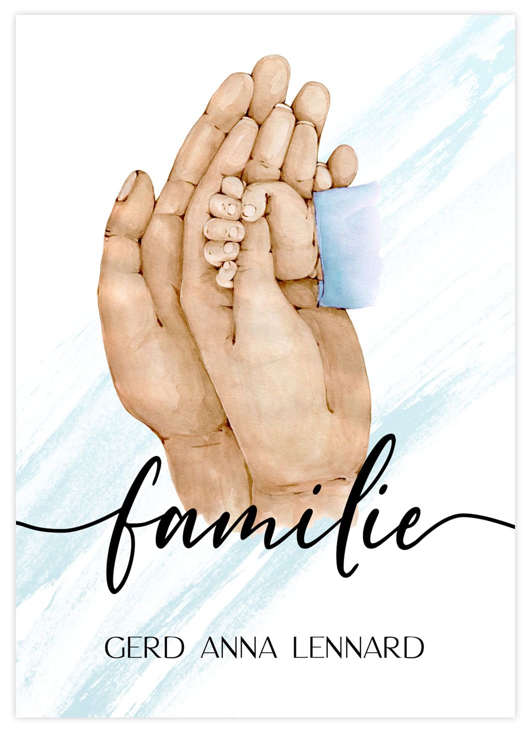 Personalisierbares Familie mit Jungen Poster