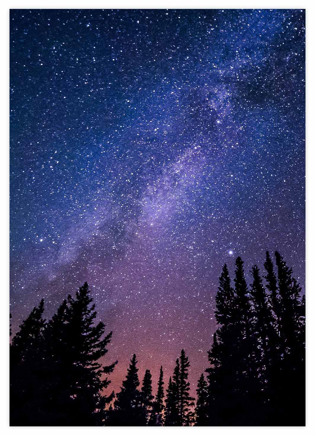 Farbiger Sternenhimmel Poster