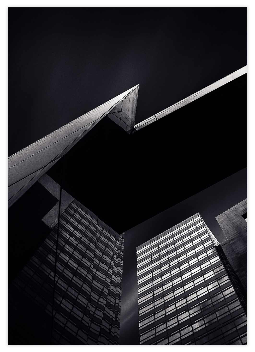 Black&White futuristische Gebäudearchitektur Poster