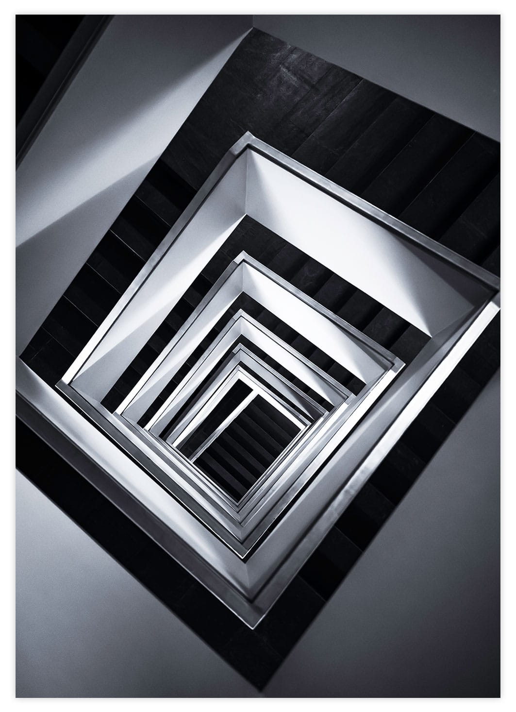 Infinity Treppe Silber Architektur Poster
