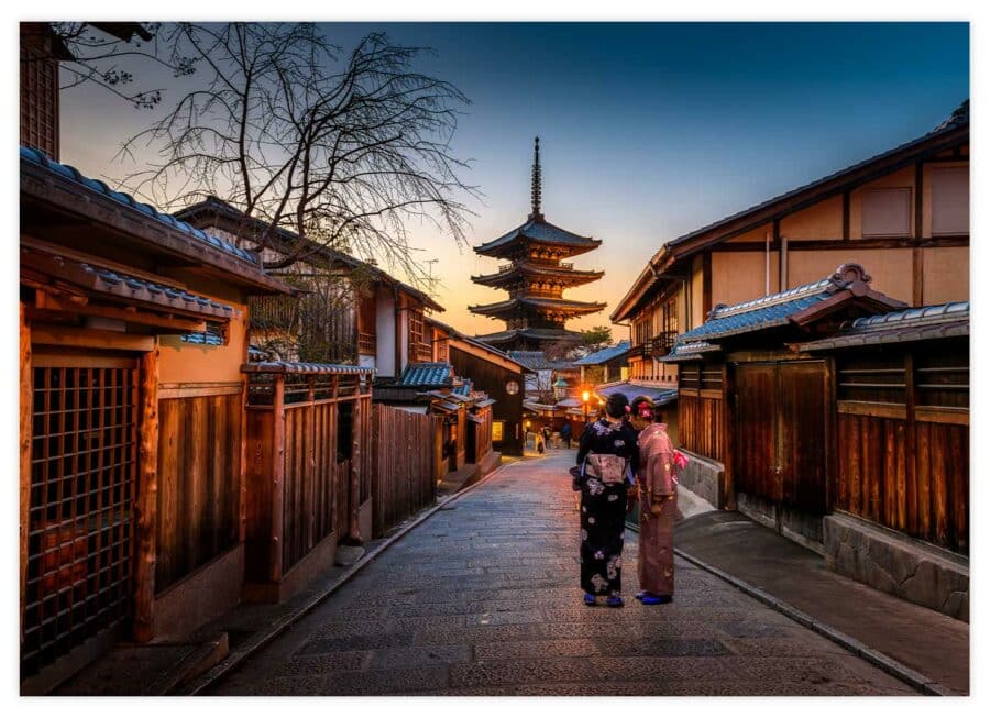 Sonnenuntergang in Japan Poster