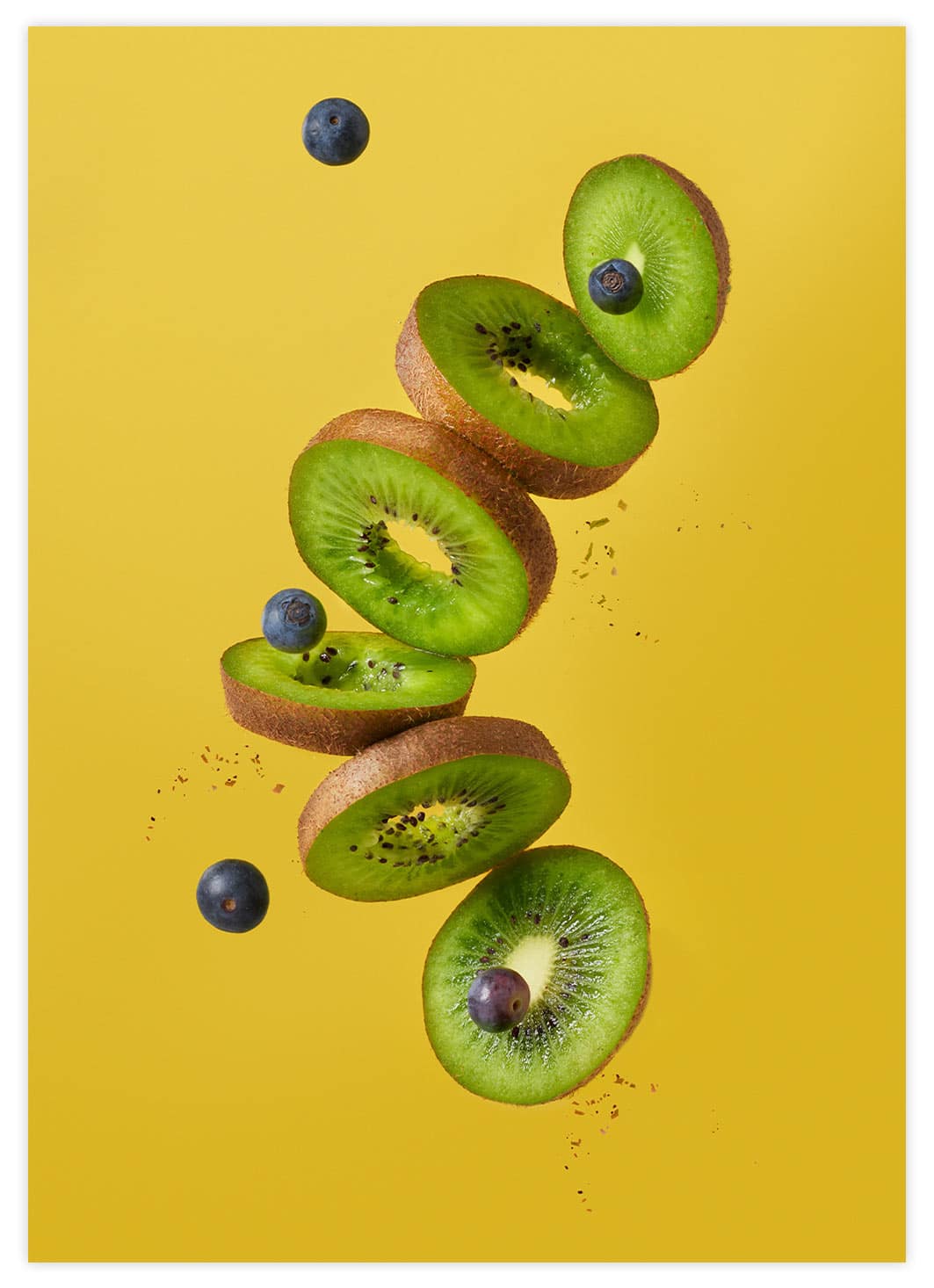 Kiwi mit gelbem Hintergrund Poster