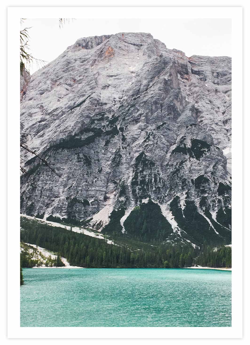 Lago di Braies Poster mit Passepartout