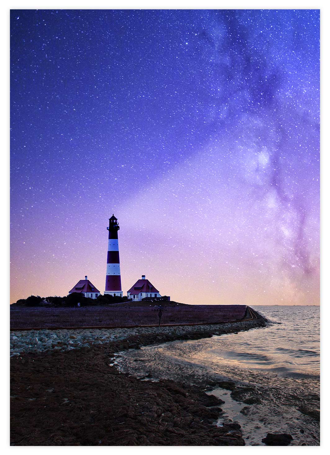 Leuchtturm am Strand Poster