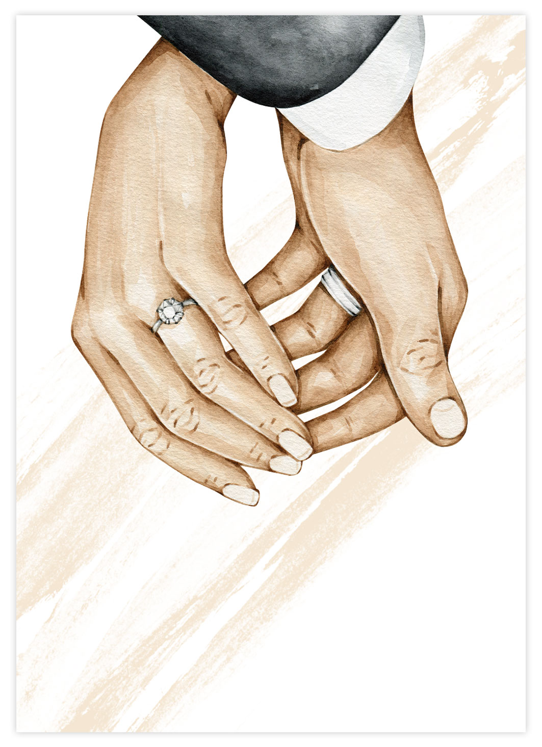 Personalisierbares Married mit Händen Poster