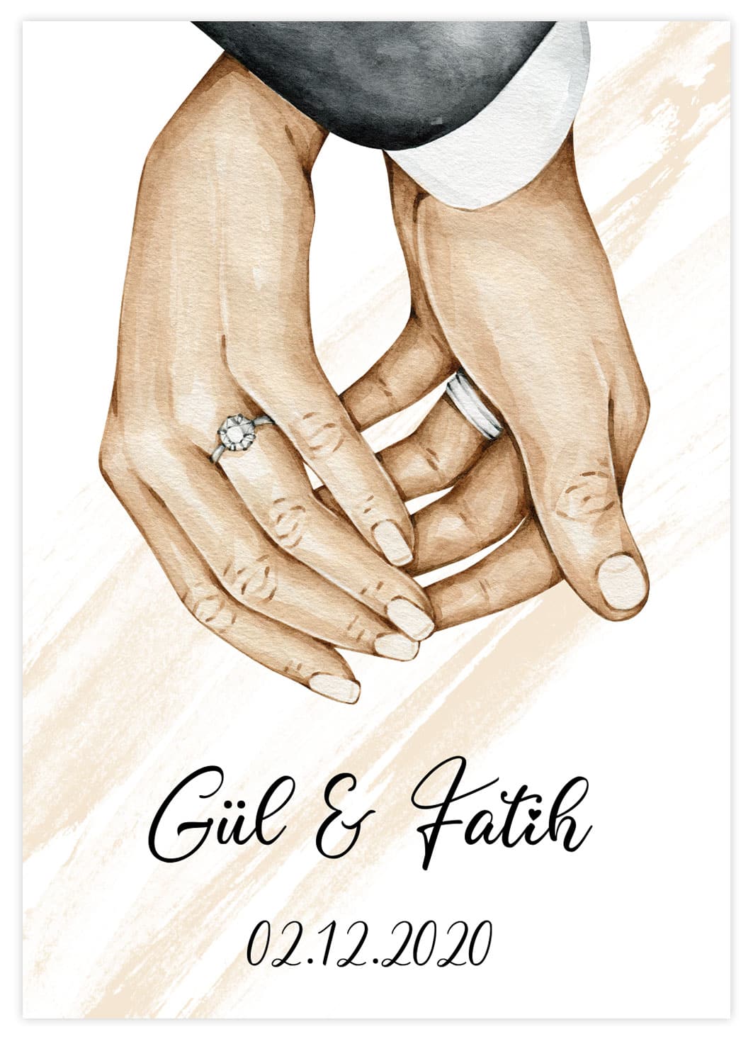 Personalisierbares Married mit Händen Poster