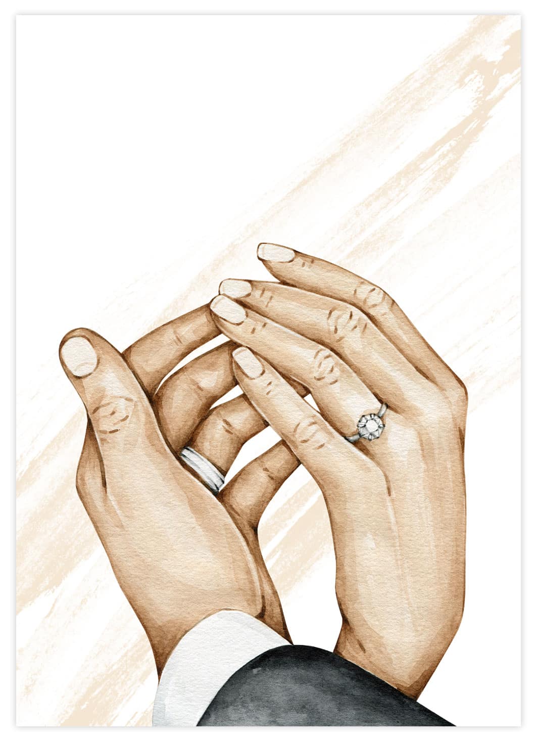Personalisierbares Married mit Händen von unten Poster