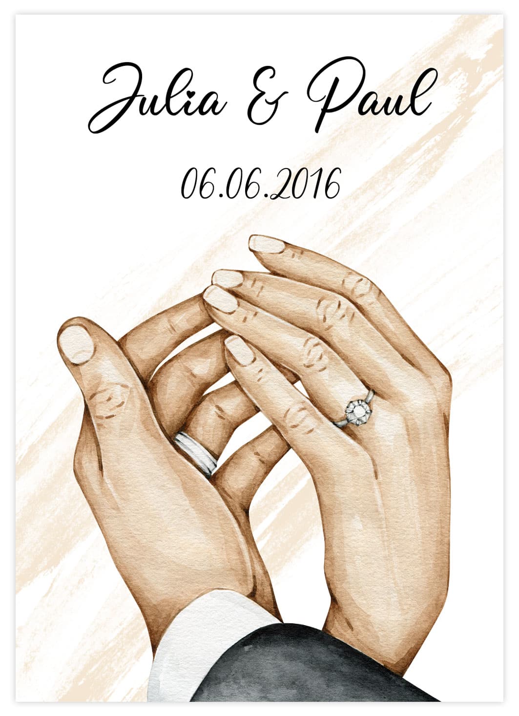 Personalisierbares Married mit Händen von unten Poster