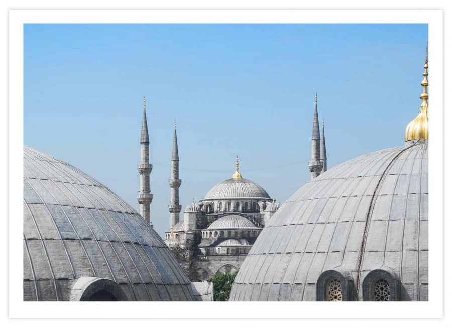 Sultan-Ahmed-Moschee Istanbul Poster Querformat mit Passepartout