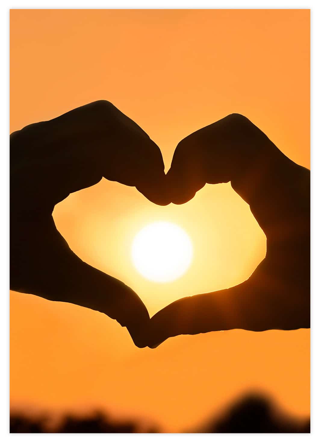 Herz in Sonnenuntergang Poster