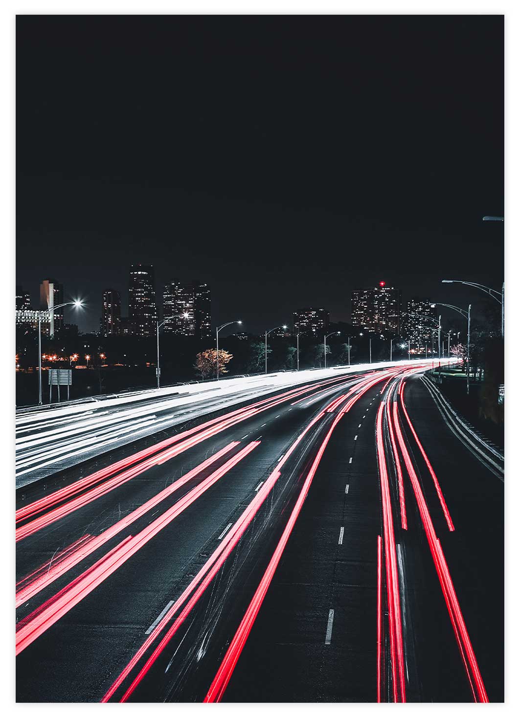 Straße bei Nacht Poster