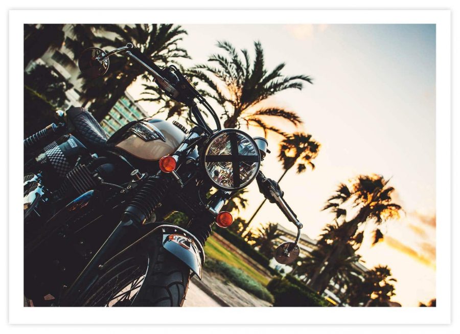 Triumph Motorrad Poster Querformat mit Passepartout
