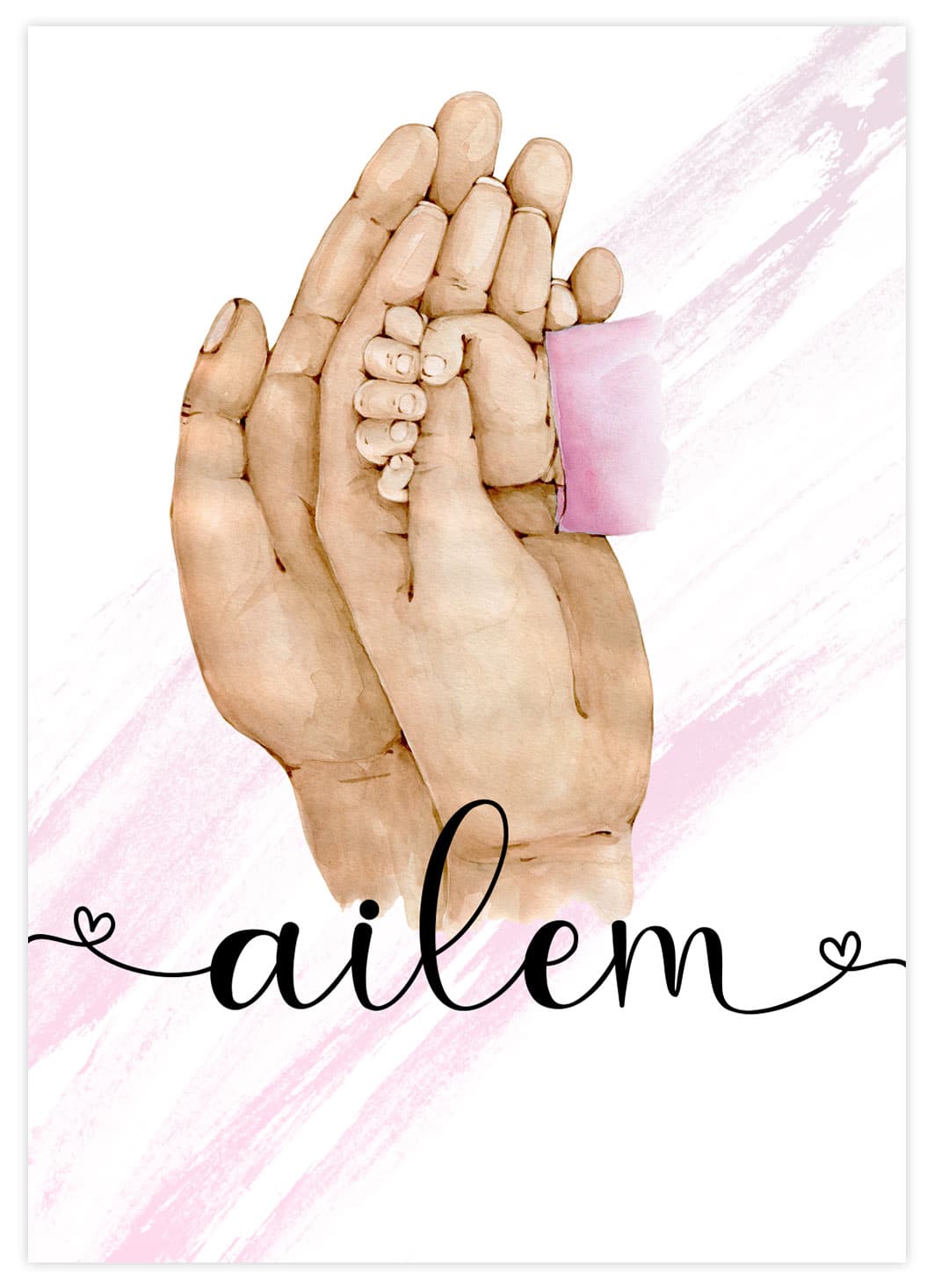Personalisierbares Ailem mit Mädchen Poster
