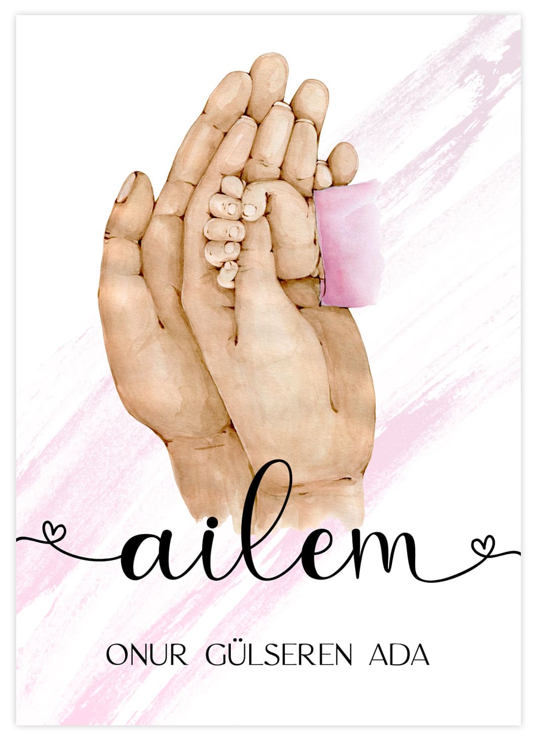 Personalisierbares Ailem mit Mädchen Poster