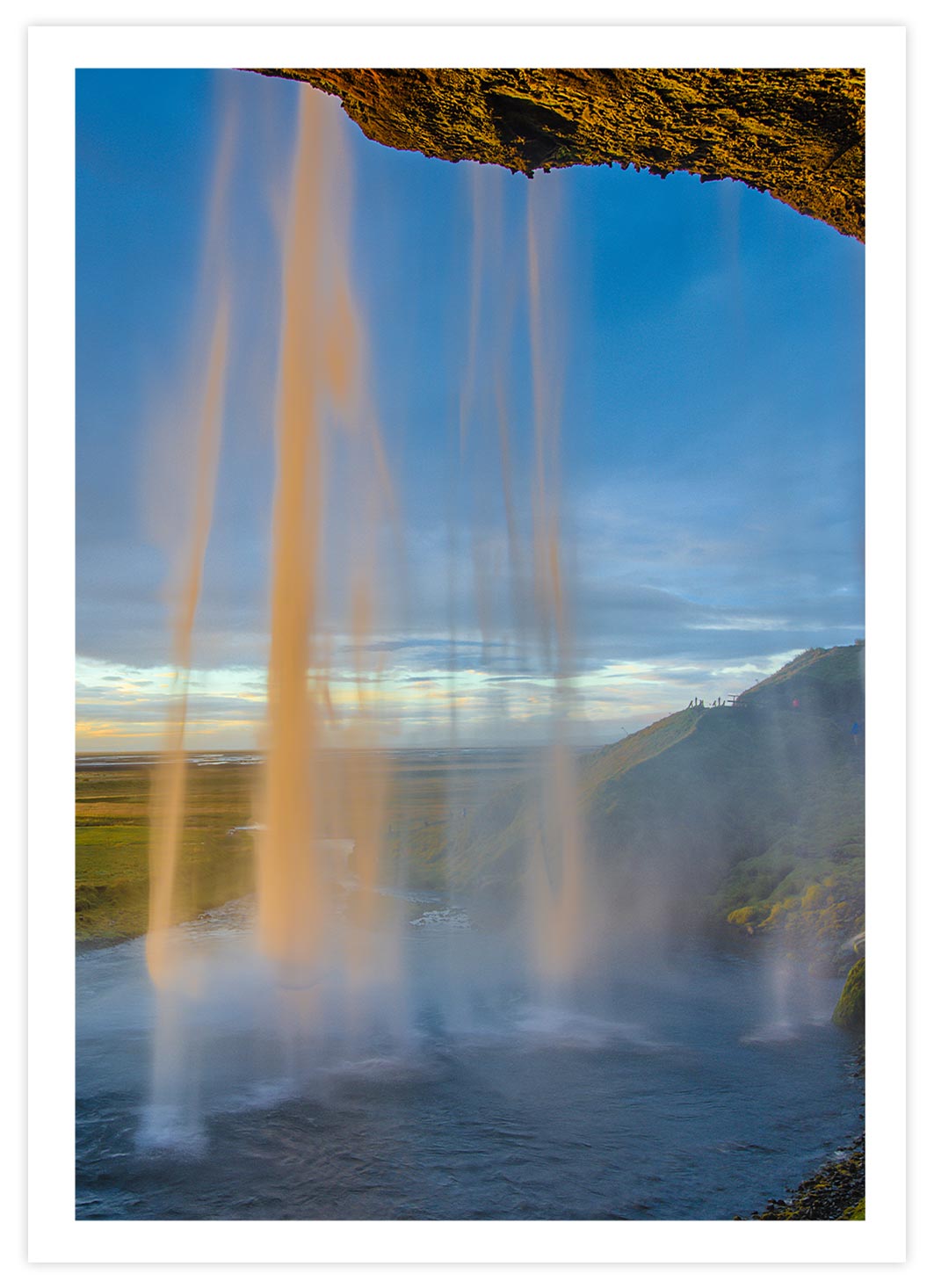 Bergische Landschaft mit Wasserfall Poster mit Passepartout
